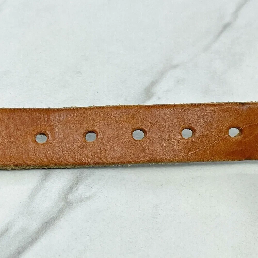LeatherMan Nautical Flag Embroidered Leather Belt Made USA ✨